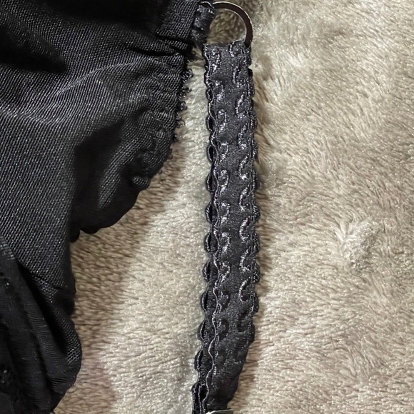 Roselle Black Sheer and hard Lace Body Suit Romper Girdle. M size - Picture 5 of 7